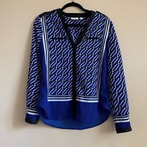 New York & Company blue tunic blouse
